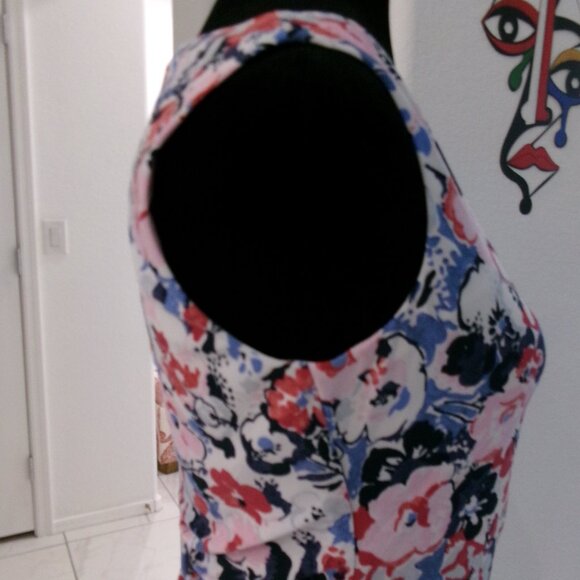 Ralph Lauren Floral Print Ruched Side Stretch Jersey Sleeveless Dress 6 - Picture 6 of 15